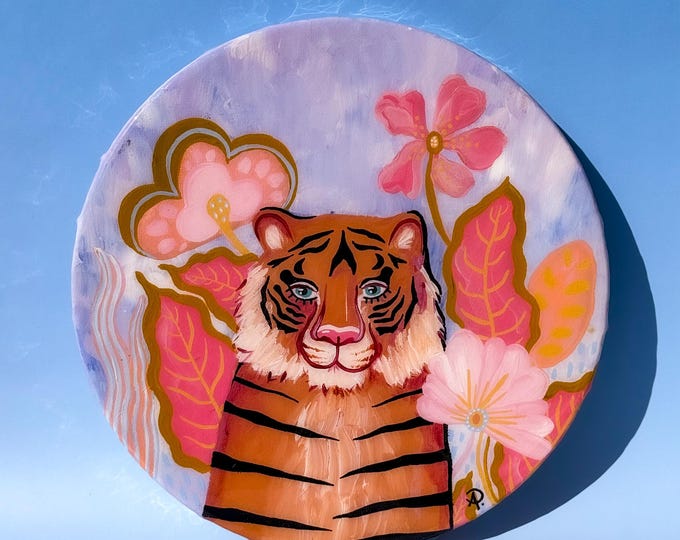 Tiger Shiny Resin Tropical Painting by Willabird Designs Artist Amber Petersen