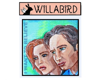 X-Files Magnet: Mulder & Scully 'I Want to Believe' Art
