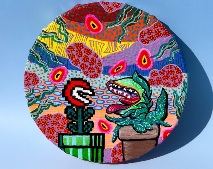 Piranha Plant vs Audrey II Painting, Super Mario Bros. x Little Shop of Horrors