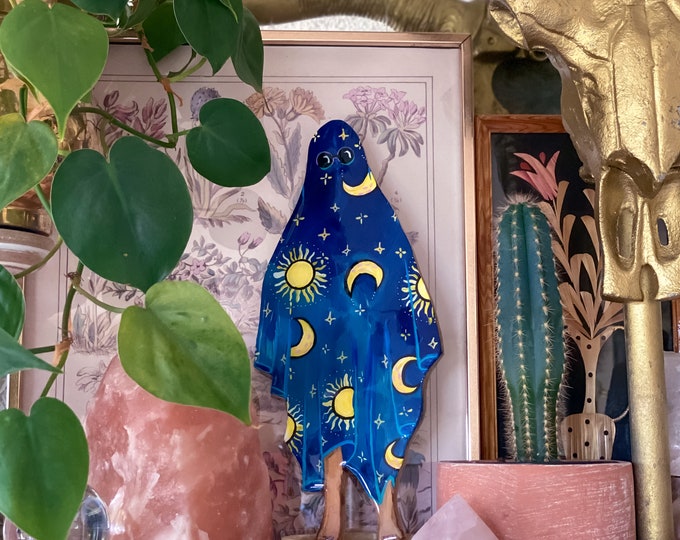 Celestial Whimsigoth Sheet Ghost Painting by Willabird Designs Artist Amber Petersen