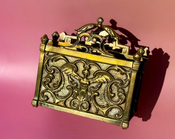 Antique Brass Angel Organizer found by Willabird Designs Vintage Finds