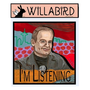 Frasier I&#39;m Listening Magnet by Willabird Designs Artist Amber Petersen. Kelsey Grammer as Frasier Crane