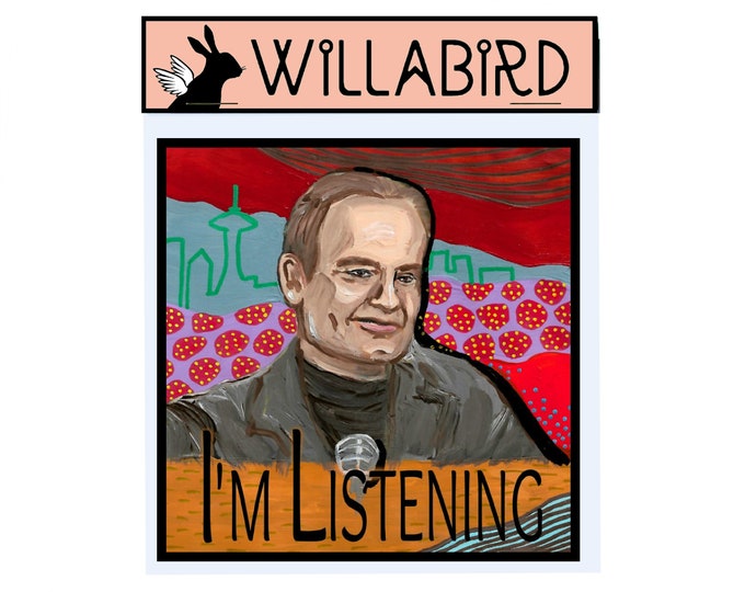 Frasier I'm Listening Magnet by Willabird Designs Artist Amber Petersen. Kelsey Grammer as Frasier Crane