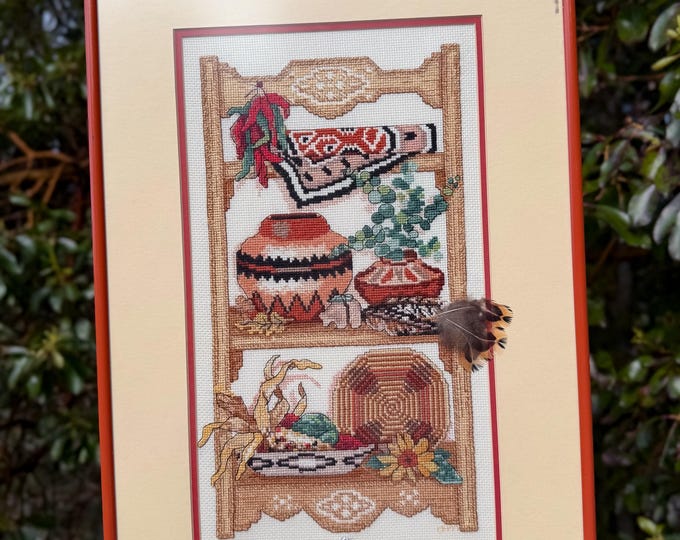 Vintage Southwestern Cross-stitch found by Willabird Designs Vintage Finds