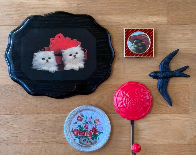 Curated Mid Century Gallery Wall Set with Hanging Blueprint by Willabird