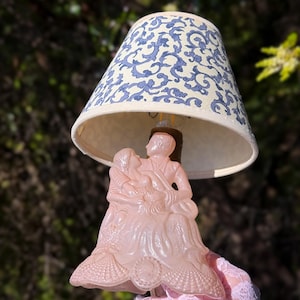 Antique Lovers Pink Glass Boudoir Lamp, found by Willabird Designs Vintage Finds
