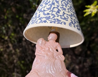 Antique Lovers Pink Glass Boudoir Lamp, found by Willabird Designs Vintage Finds