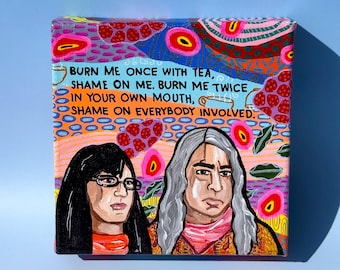 Portlandia Feminist Bookstore Painting, Willabird Designs, 6x6