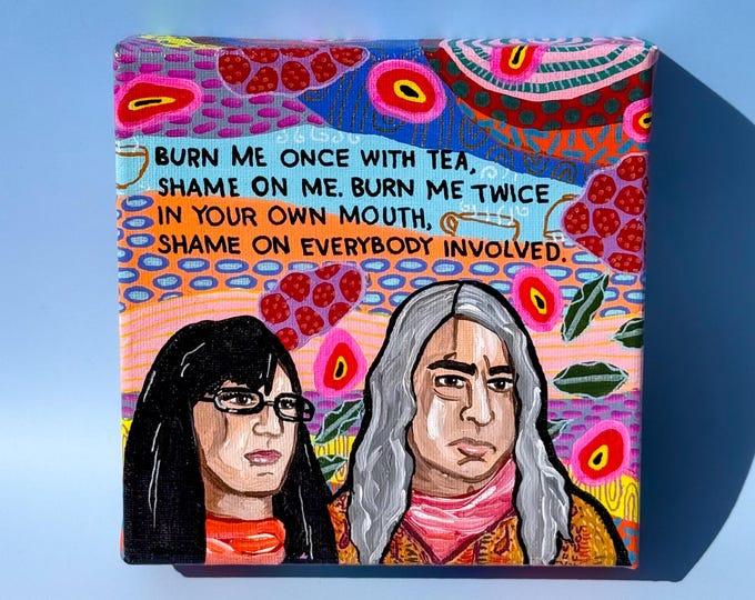 Portlandia Feminist Bookstore Painting, Willabird Designs, 6x6