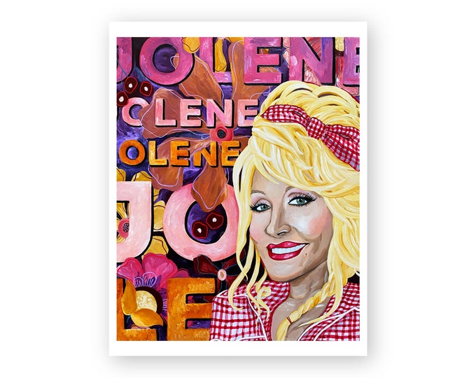 Dolly Parton Jolene Eco-Friendly 8x10 Art Print by Willabird Designs Artist Amber Petersen