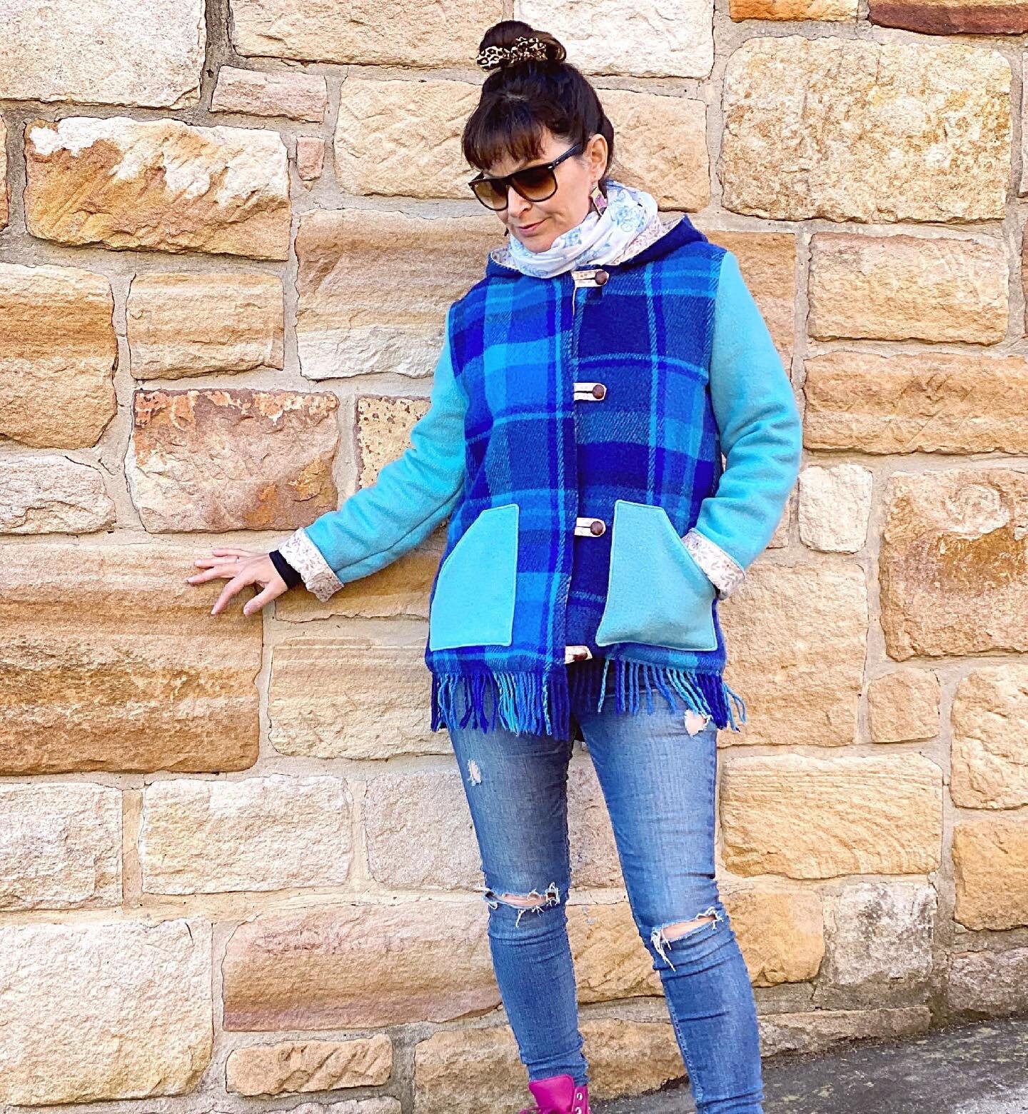 Ladies Vintage Wool Blanket Jacket Size AU12/14 Upcycled Wool Etsy