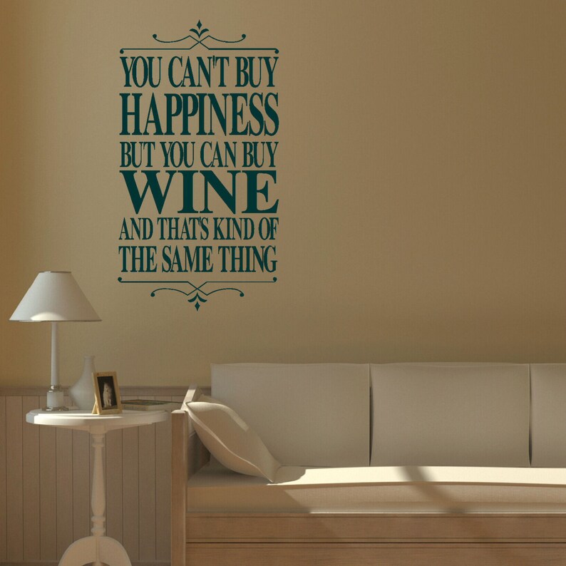 Grand mur citation bonheur rouge vin blanc de Rose Sticker