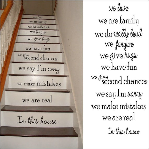 LARGE QUOTE HOUSE RULES FAMILY LOVE SMILE ART WALL STICKER TRANSFER DECAL