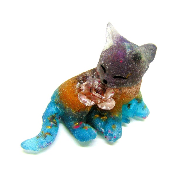 Energy Orgone Cat and his rose