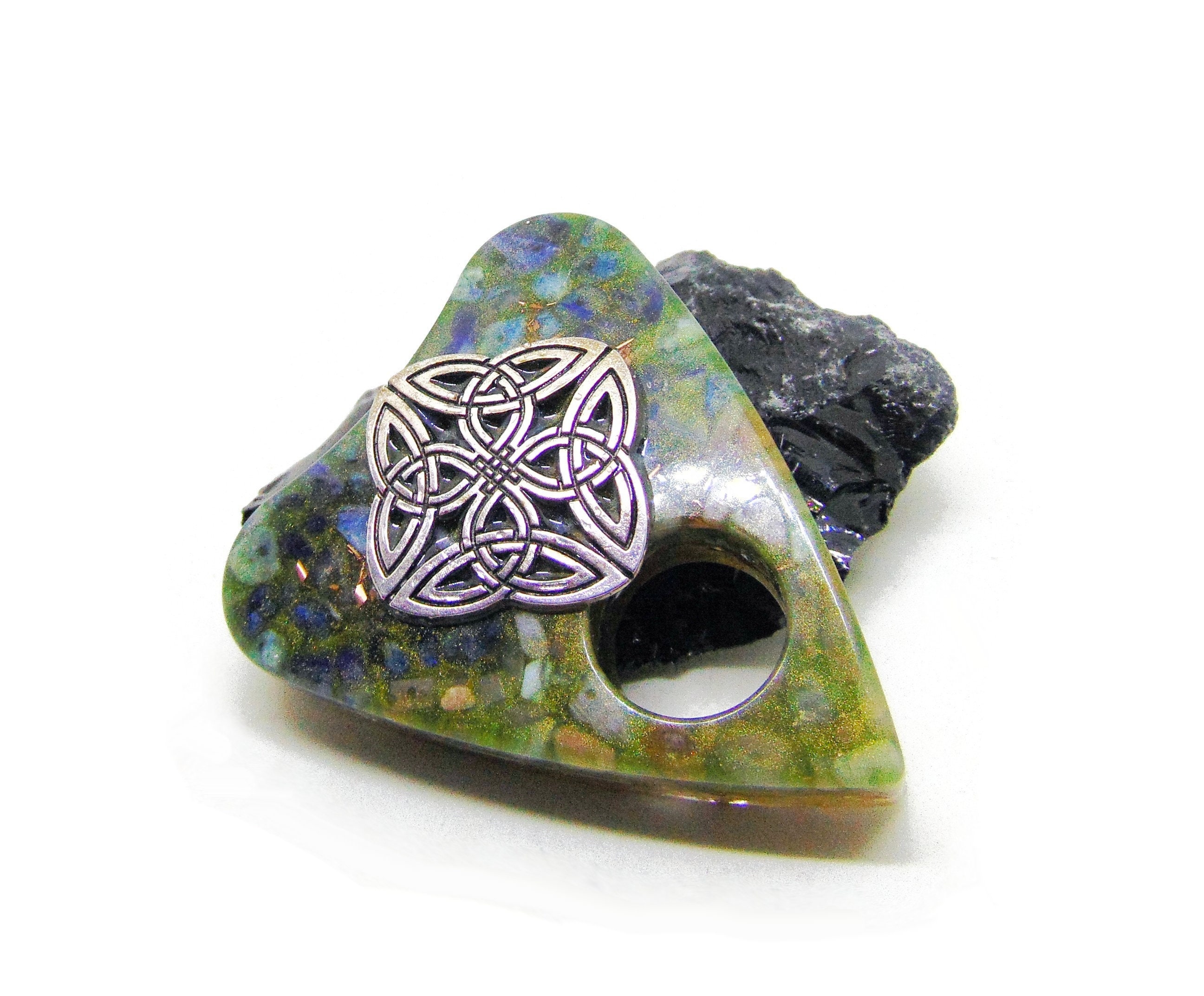 Goutte Ouija Noeud Celtique Sodalite et Agate Mousse