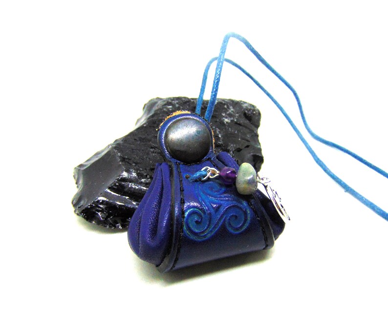 Amulet pendant of Elemental Magic of Blue protection and Pentacle