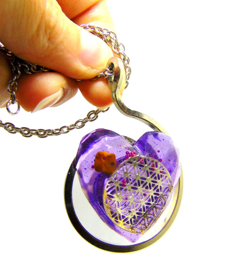 Heart Pendant and Flower of Life
