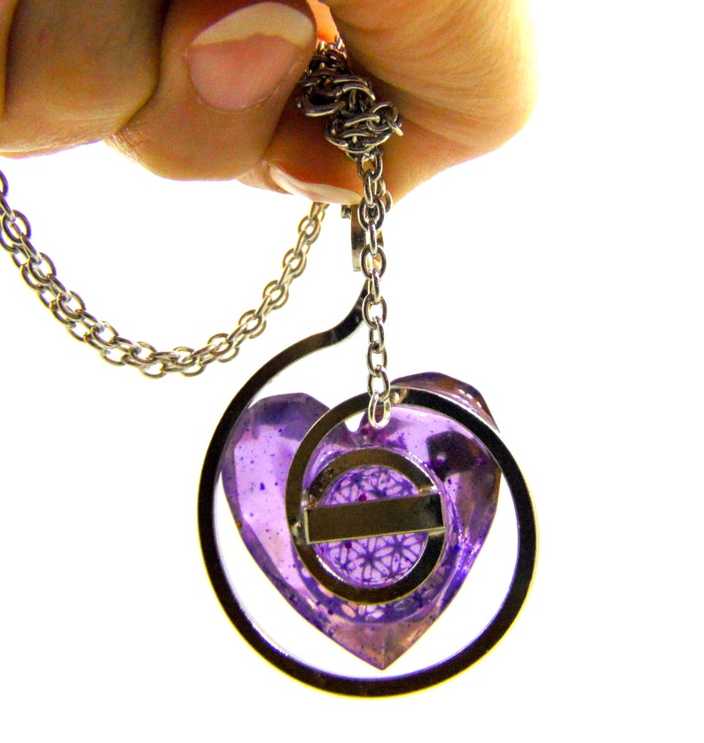 Heart Pendant and Flower of Life