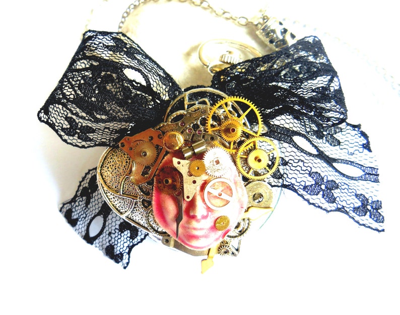 Long necklace pocket watch steampunk clock time Long necklace pocket watch steampunk clock time