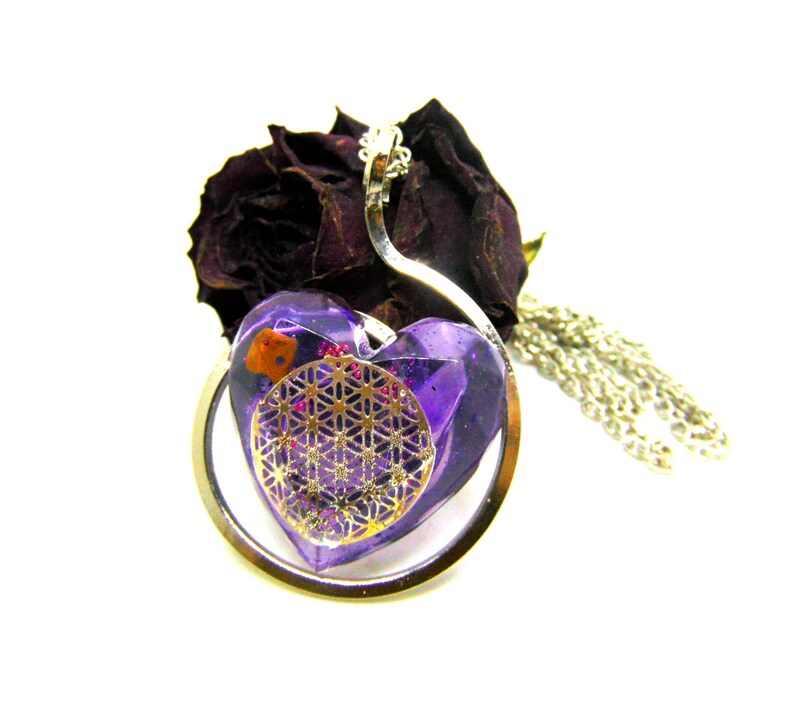 Heart Pendant and Flower of Life