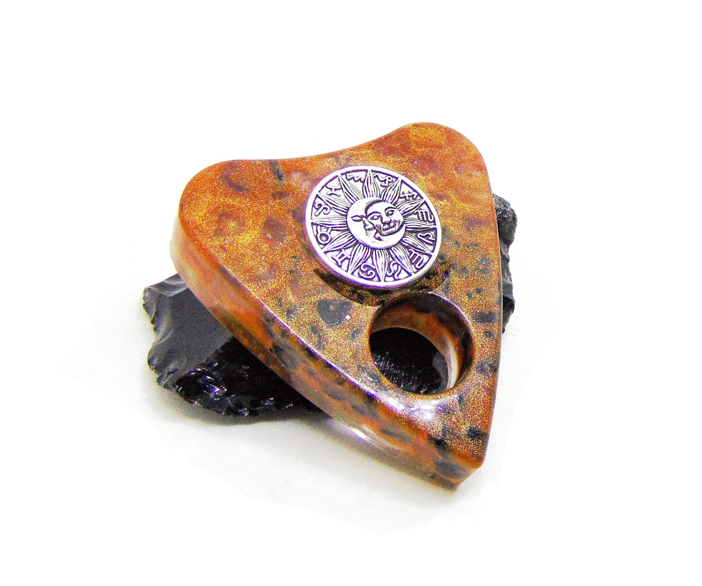 Goutte Ouija Signes Du Zodiaque Amétrine et Tourmaline Noir