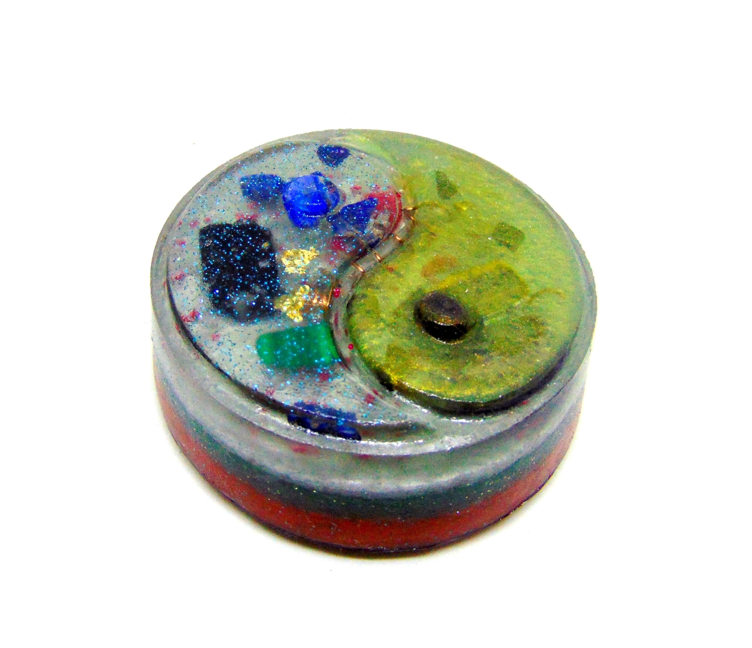 Orgone Énergétique Yin Yang Tourmaline et Lapis Lazuli