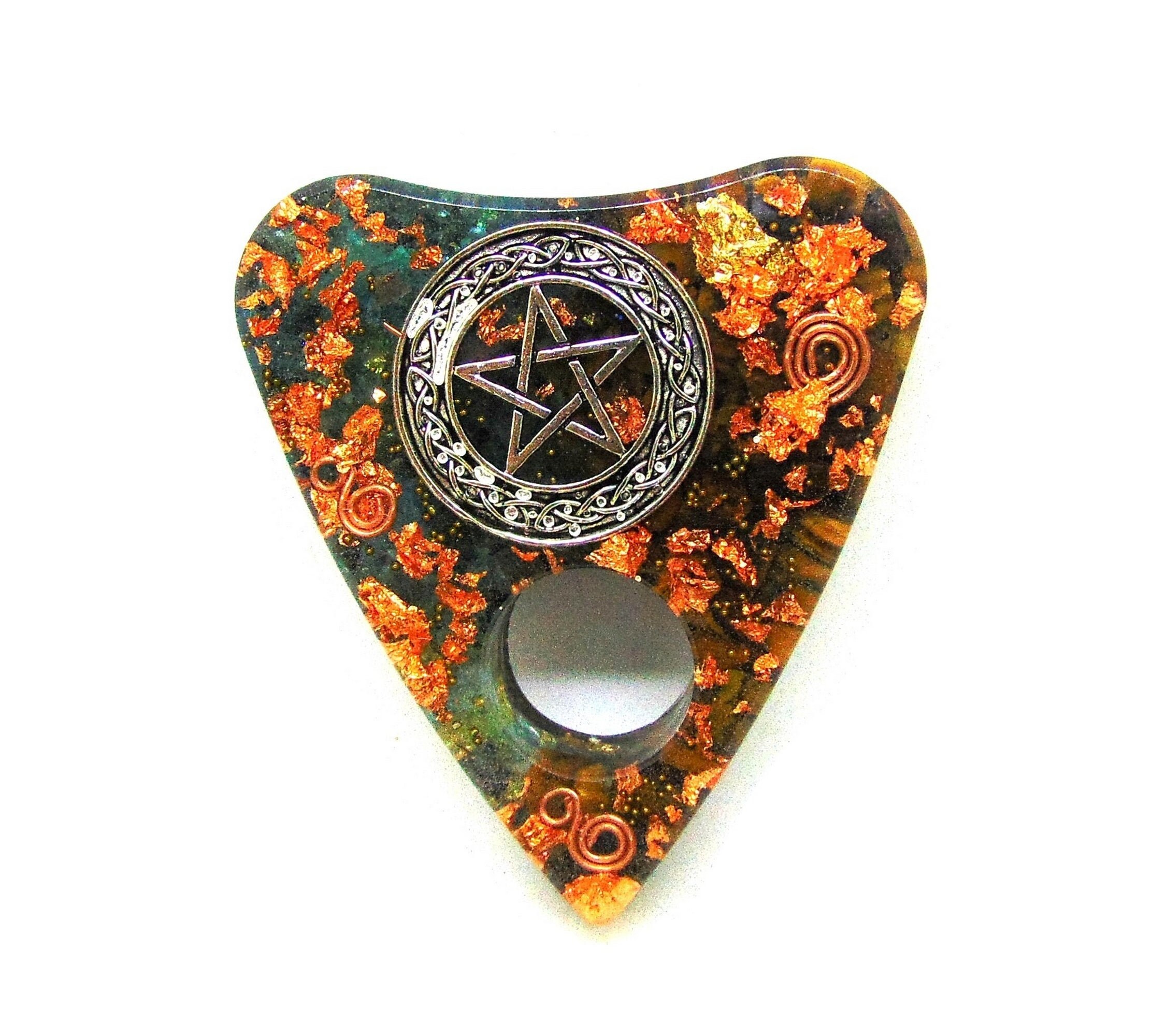 Goutte Ouija Pentacle Apatite et Oeil de Tigre