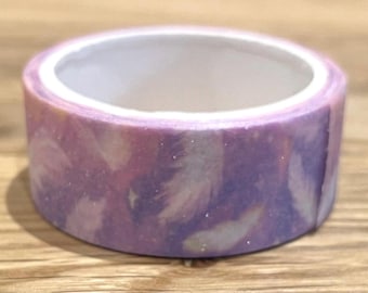 Feather Print Washi Tape Glitter Speckles – Multicoloured Dreamy, Fantasy, Planner, Journal, Scrapbook Decorative Tape