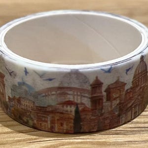 Buntes Washi Tape aus Aquarell Landschaft, Stadtruinen