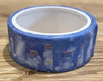 Shimmering Potion Bottles Washi Tape – Multicoloured Dreamy Planner, Journal, Scrapbook Decorative Tape