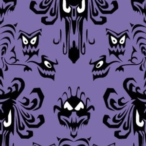 Haunted Mansion, Creepy Wallpaper Infinity Scarf for Gals in Purple and black, Extra Long image 2