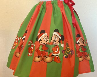 Mickey and Minnie Christmas Skirt for Gals, One size fits all, Plus Size