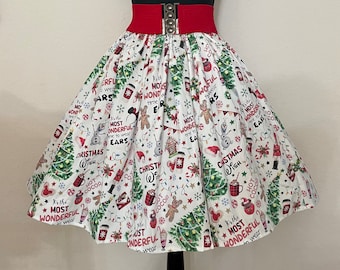 Mickey and Minnie Christmas Skirt for Gals, One size fits all, Plus Size