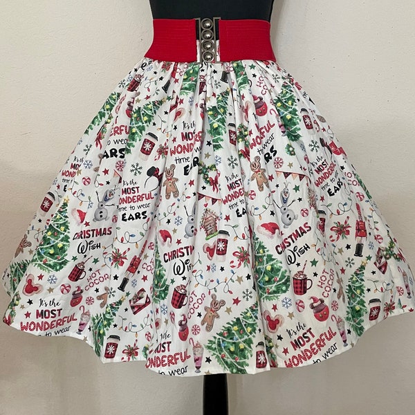 Mickey and Minnie Christmas Skirt for Gals, One size fits all, Plus Size