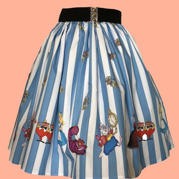 Alice in Wonderland, Tea Party, Cheshire Cat Skirt for Gals, all sizes, plus size