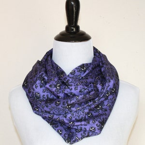 Haunted Mansion, Creepy Wallpaper Infinity Scarf for Gals in Purple and black, Extra Long image 3