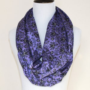 Haunted Mansion, Creepy Wallpaper Infinity Scarf for Gals in Purple and black, Extra Long image 4