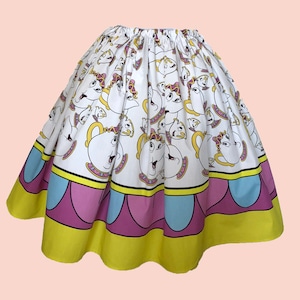 Mrs Potts, Chip, Beauty and the Beast Skirt for Gals, all sizes, plus size