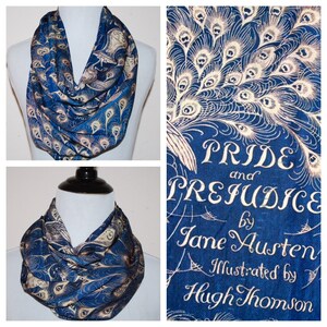 Jane Austen, Pride and Prejudice, Book Cover Circle Scarf, Infinity Scarf