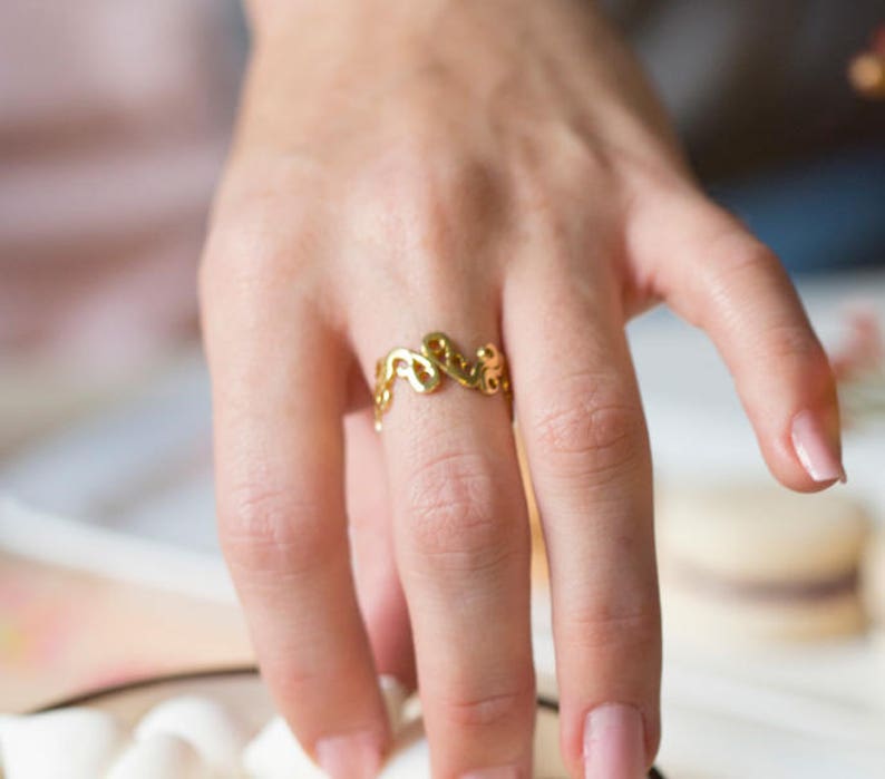 Gold Plated Filigree Band Lace Ring Feminine Everyday Ring For Women Special Anniversary Gift For Her.