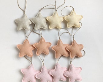 Felt Star Ornaments Set, Nursery Christmas Decorations