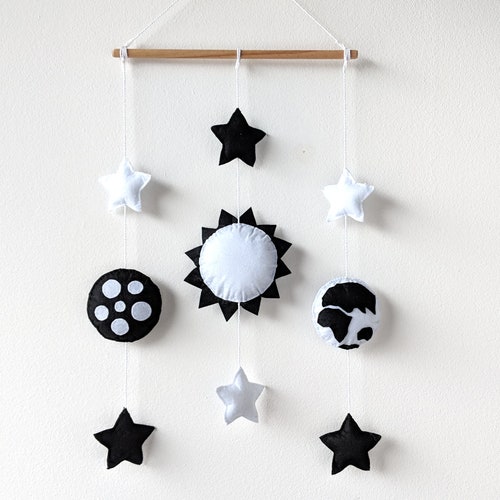 Star Baby Mobile in Black and White Nursery Decoration Etsy
