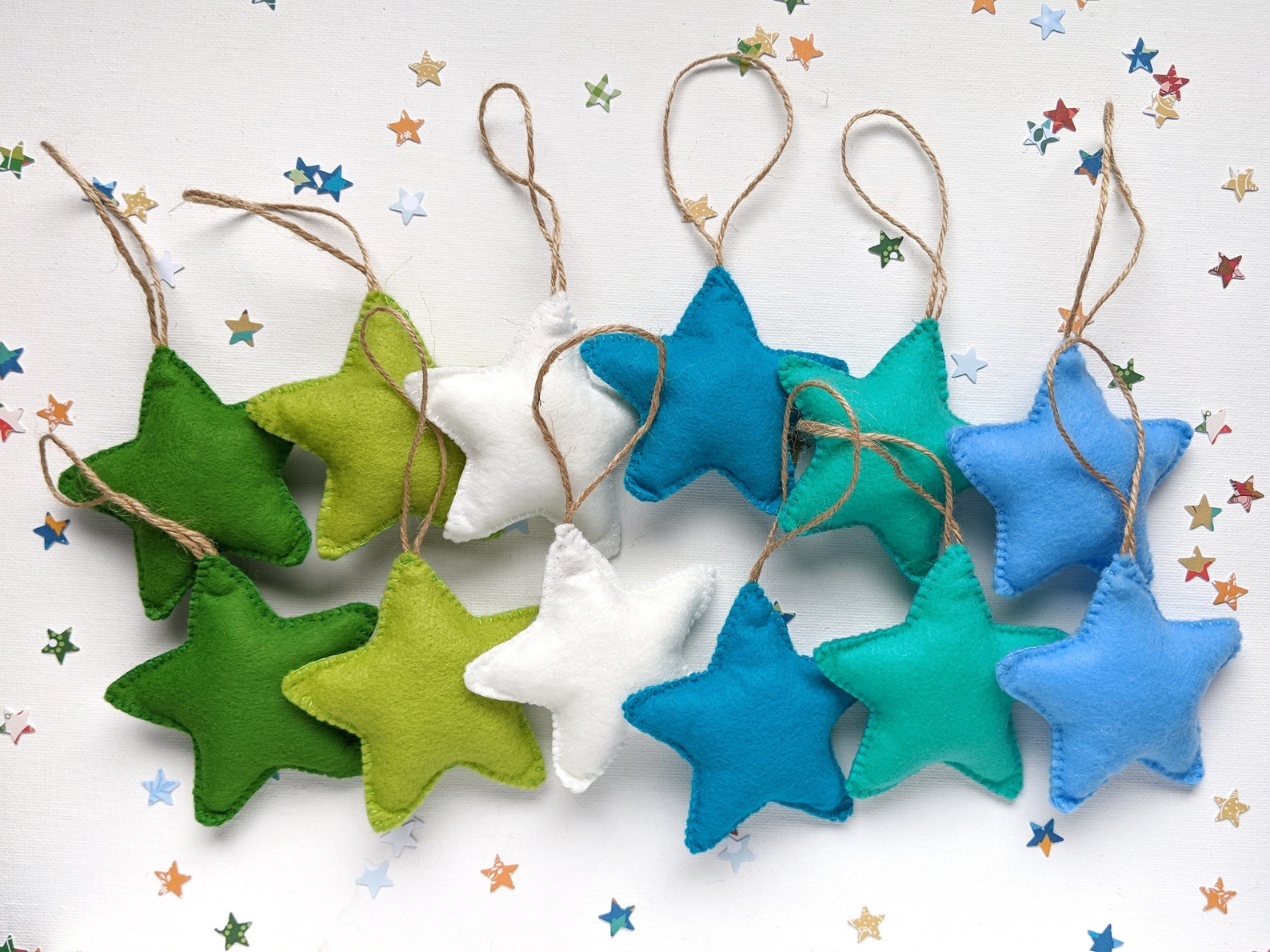 Felt Star Ornaments, Set of 6 Party Favors, Christmas Tree Ornaments ...