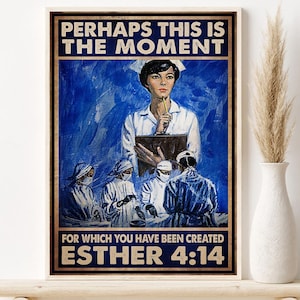 Perhaps This Is The Moment Poster, Flower Nurse Art Print, Social Worker Wall Art, Medical Student Gift, Thank You Nursing Gift Idea