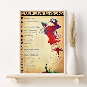 Golf Life Lessons Poster, Golf Wandbehang, Golf Man Room Decor, Geschenk für Golfspieler, Benutzerdefiniertes Golfspieler Geschenk