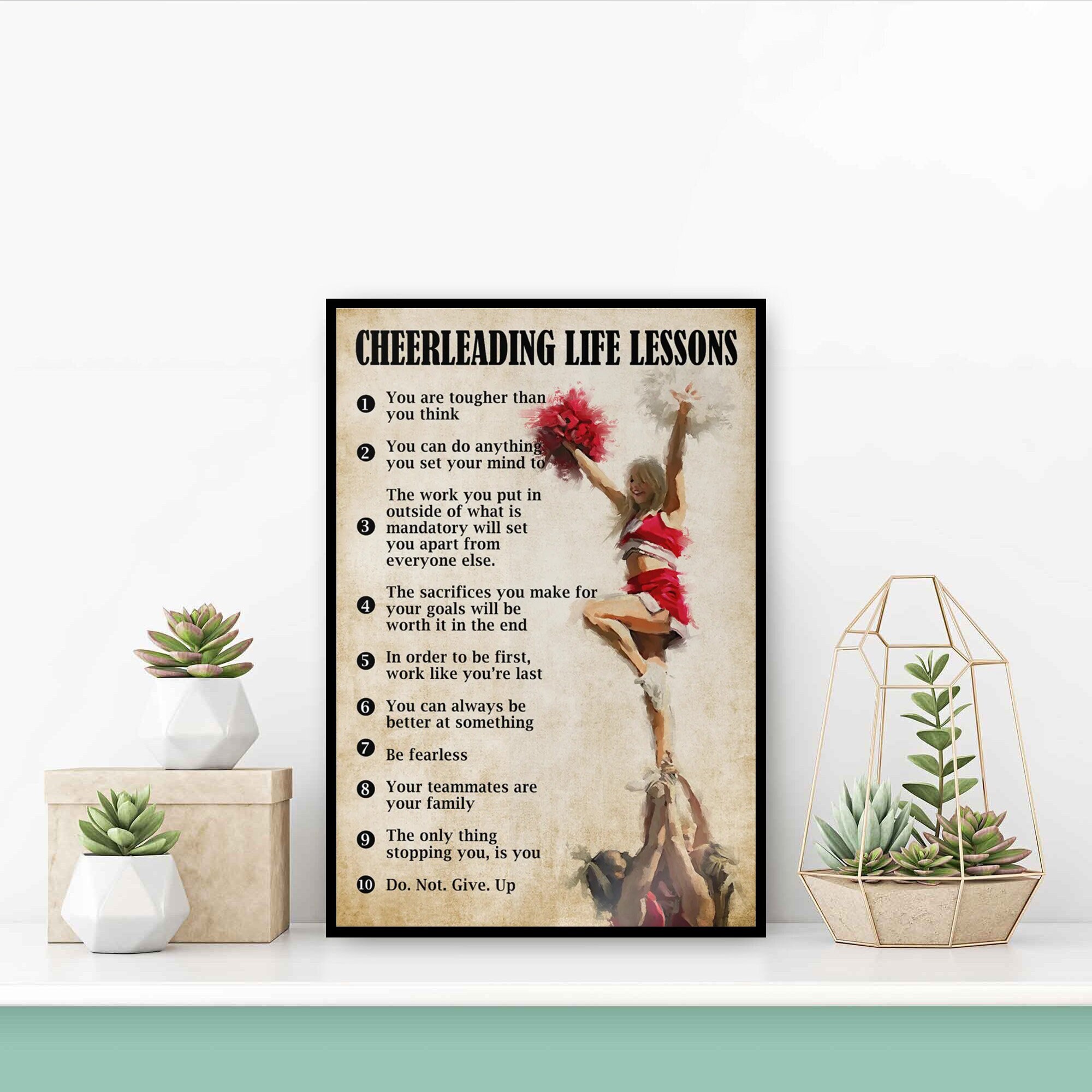 Cheerleading Life Lessons Poster, Cheerleading Wall Hanging, Cheer ...