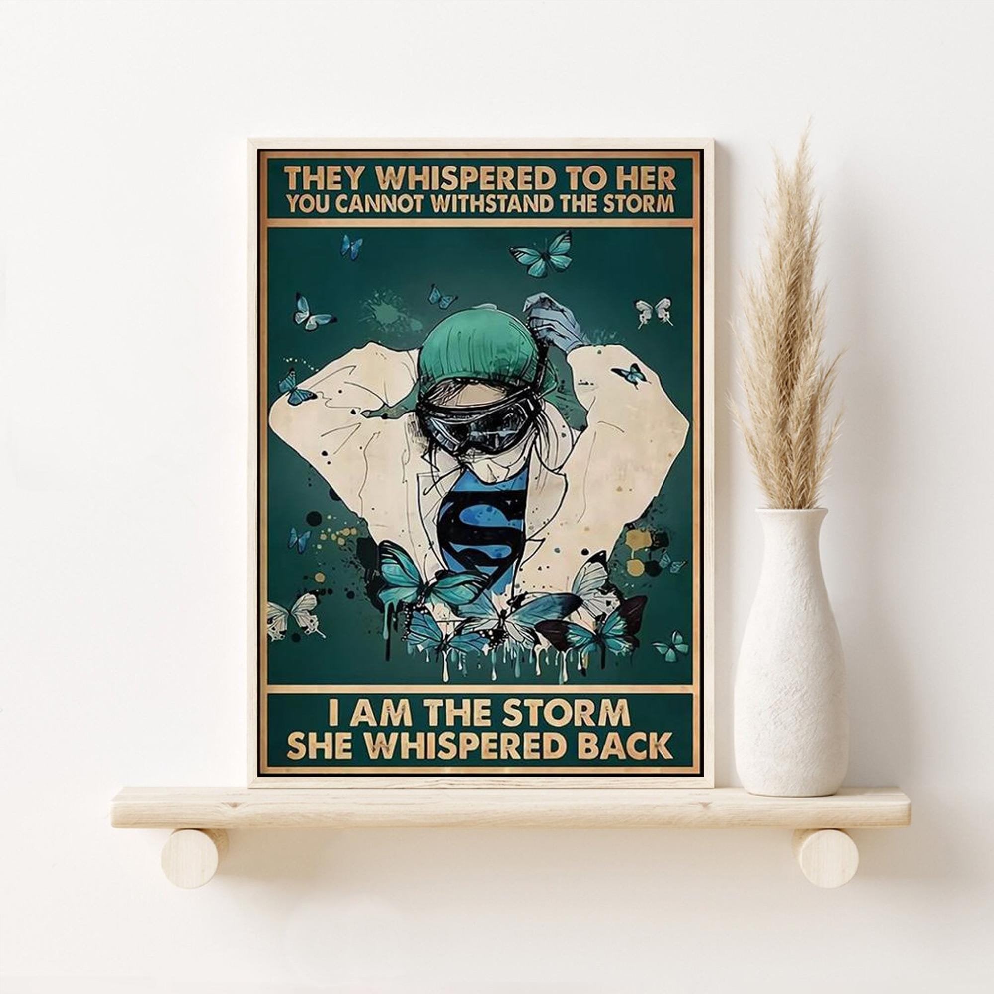 Inga Mental Health Awareness They Whispered To Her You Can'T With Stand The Storm Poster vintage Be Kind To Your Mind Poster divertente regalo in metallo 20,3 x 30,5 cm