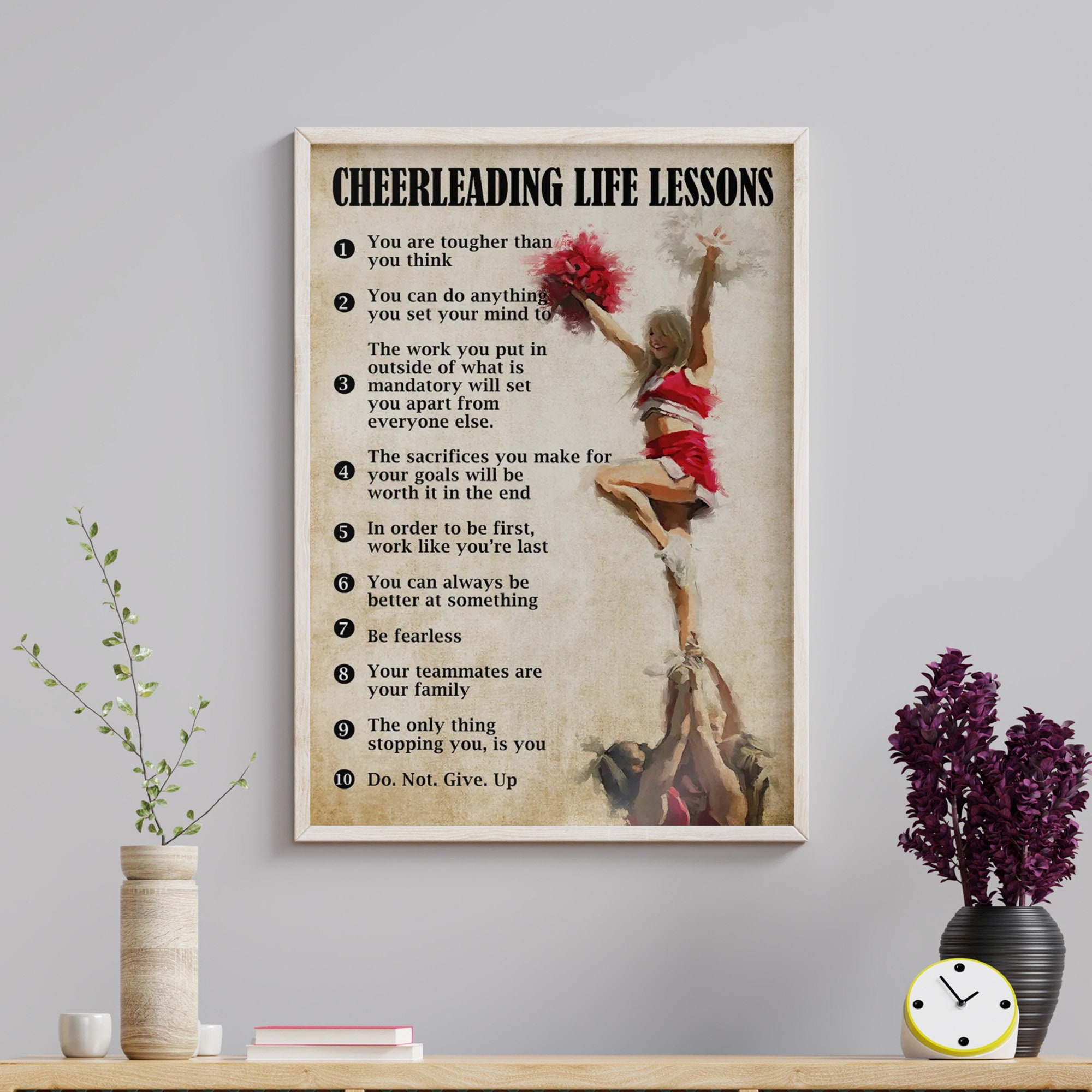 Cheerleading Life Lessons Poster, Cheerleading Wall Hanging, Cheer ...