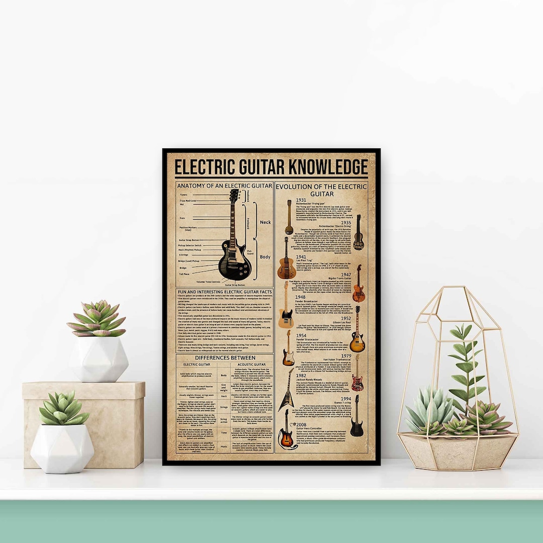 Electric Guitar Knowledge Poster, A Electric Guitar Anatomy, the