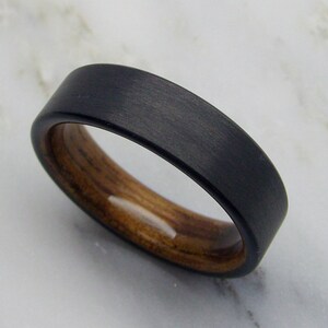 Venda de boda de madera en fibra de carbono y madera de Koa Hawaiana